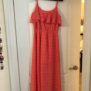 Coral Pink Maxi Dress